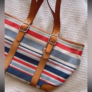 Coach striped mini tote